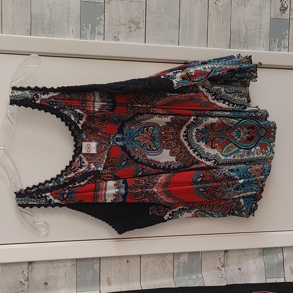 Bila Cold Shoulder Medium Multi Color Blouse